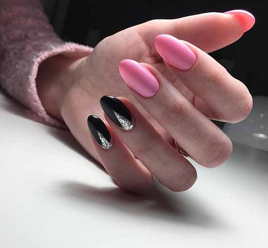 Black glitter manicure: photo with the best design