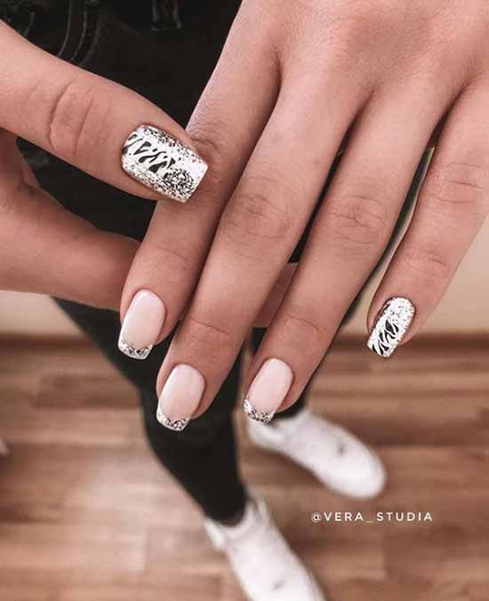 Silver nail design: 105 ideas in the photo with new manicure