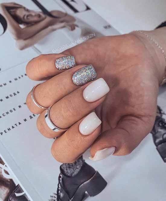 Silver nail design: 105 ideas in the photo with new manicure