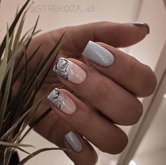 Silver nail design: 105 ideas in the photo with new manicure