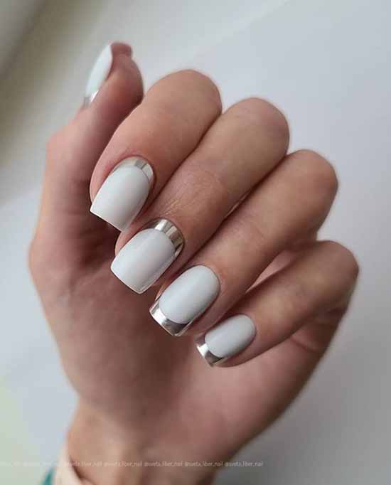 Silver nail design: 105 ideas in the photo with new manicure