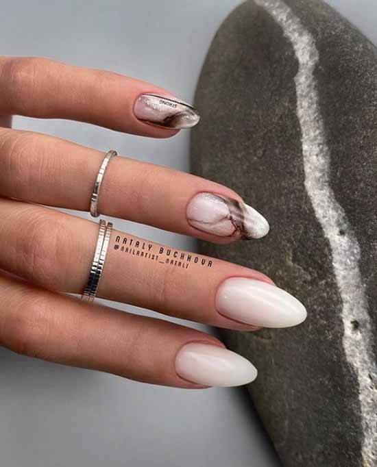 Silver nail design: 105 ideas in the photo with new manicure