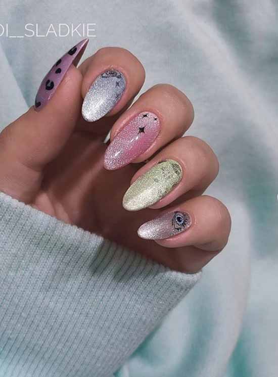 Silver nail design: 105 ideas in the photo with new manicure