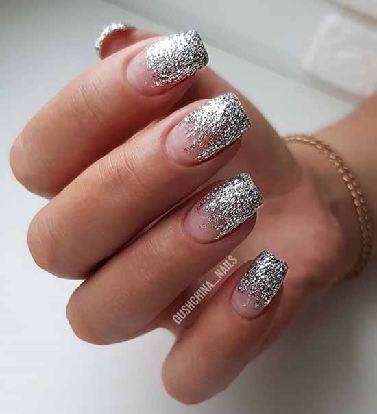 Silvery nail tips