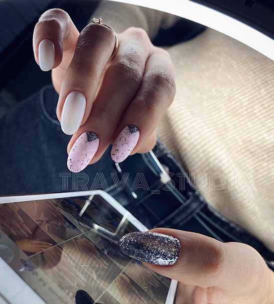 Silver nail design: 105 ideas in the photo with new manicure