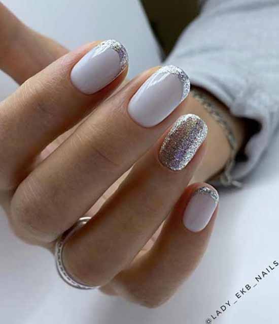 Silver nail design: 105 ideas in the photo with new manicure