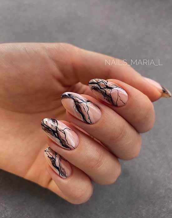 Marble design with silver