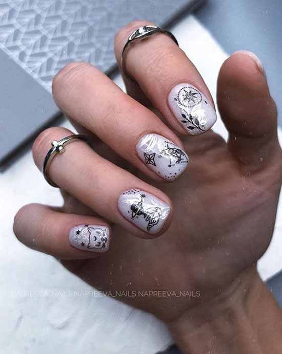 Silver nail design: 105 ideas in the photo with new manicure