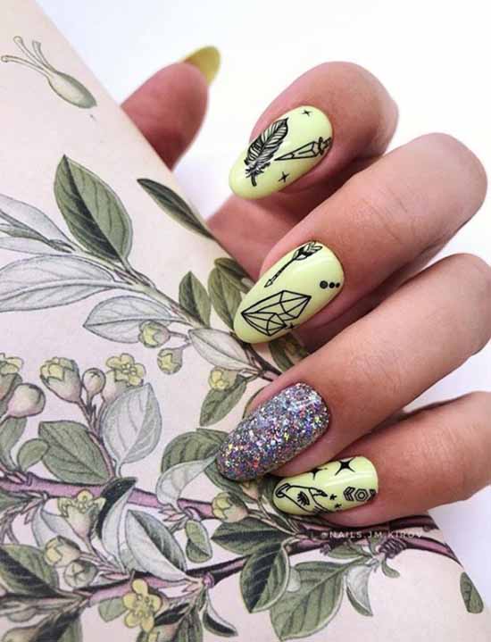 Silver nail design: 105 ideas in the photo with new manicure