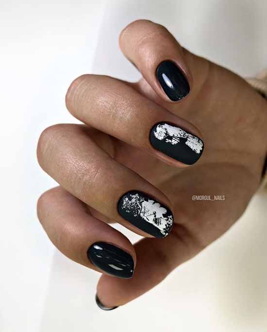 Fashionable black manicure winter