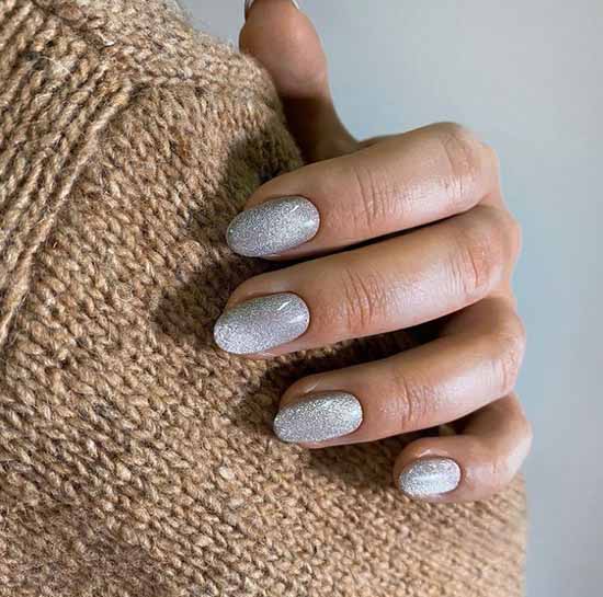 Silver manicure winter