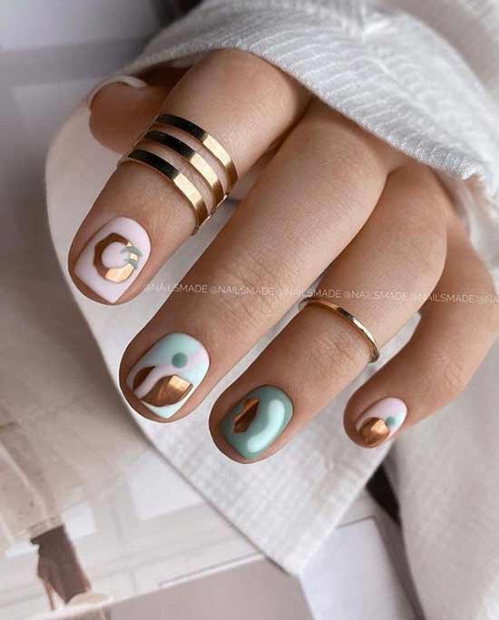 Stylish manicure with foil