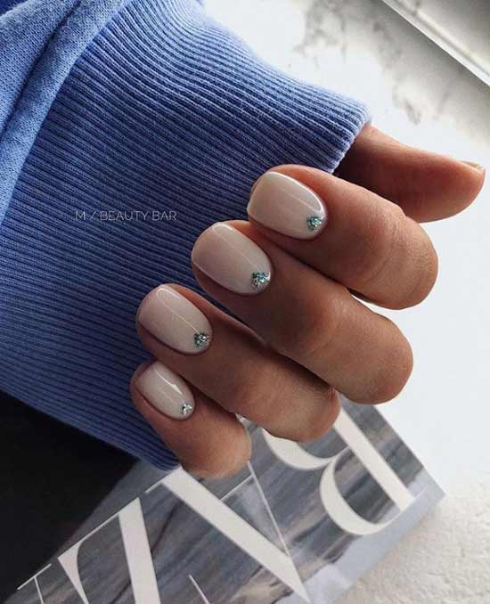 Stylish nail design with decor