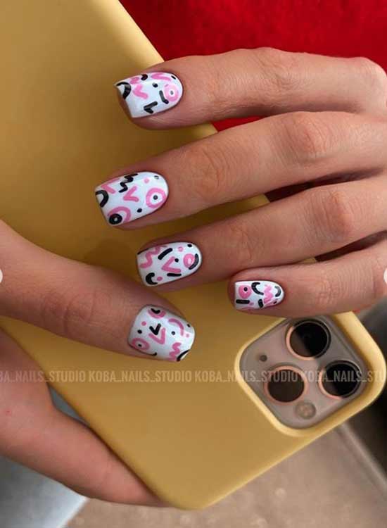 Design short nails square shape