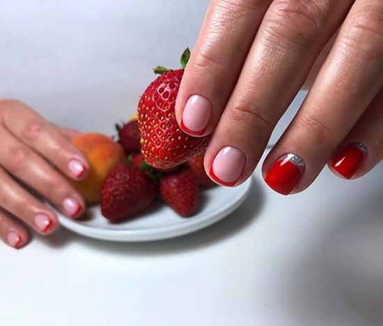 Manucure rouge pour ongles courts