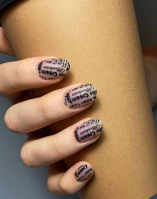 Stylish manicure short nails