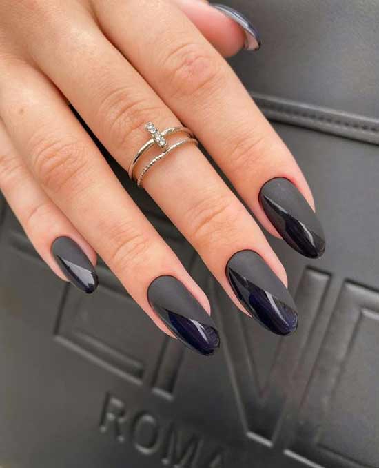 Black trendy manicure