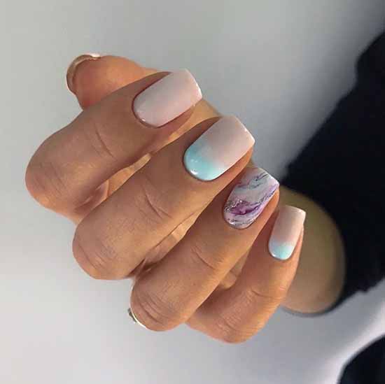 Beige glitter manicure: graceful nail design ideas