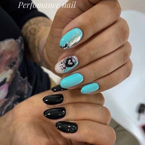 Black manicure with foil: new design, photo ideas