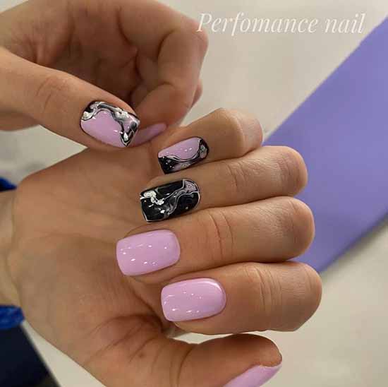 Black manicure with foil: new design, photo ideas