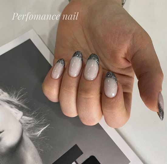 Black manicure with foil: new design, photo ideas