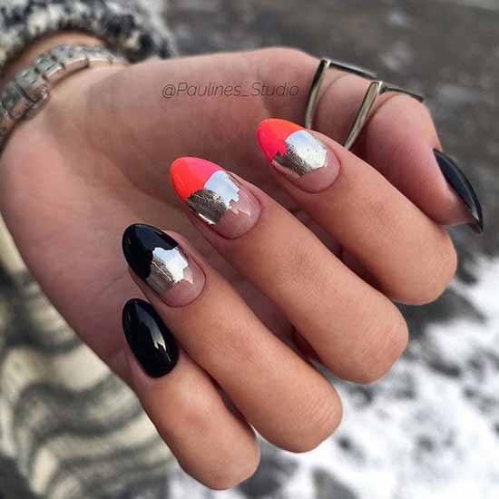 Black Foil Manicure Ideas