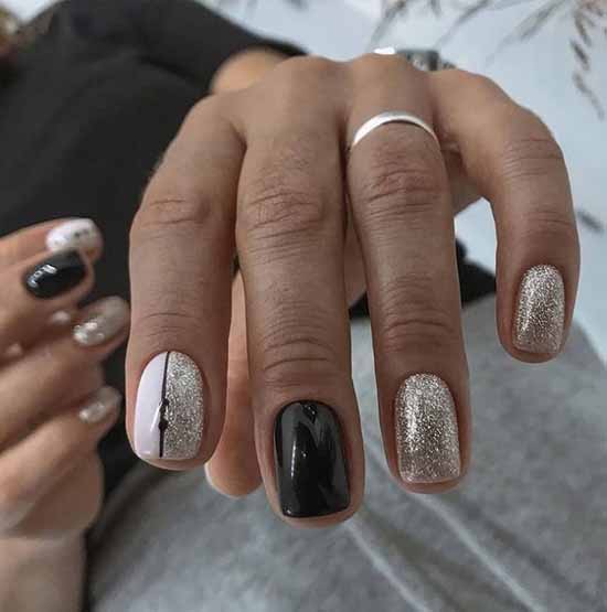 Two-tone manicure with foil