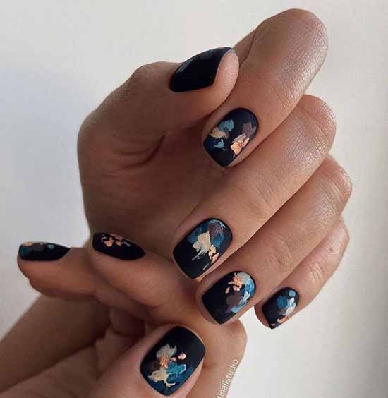 Black manicure with foil: new design, photo ideas