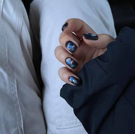 Black manicure with foil: new design, photo ideas