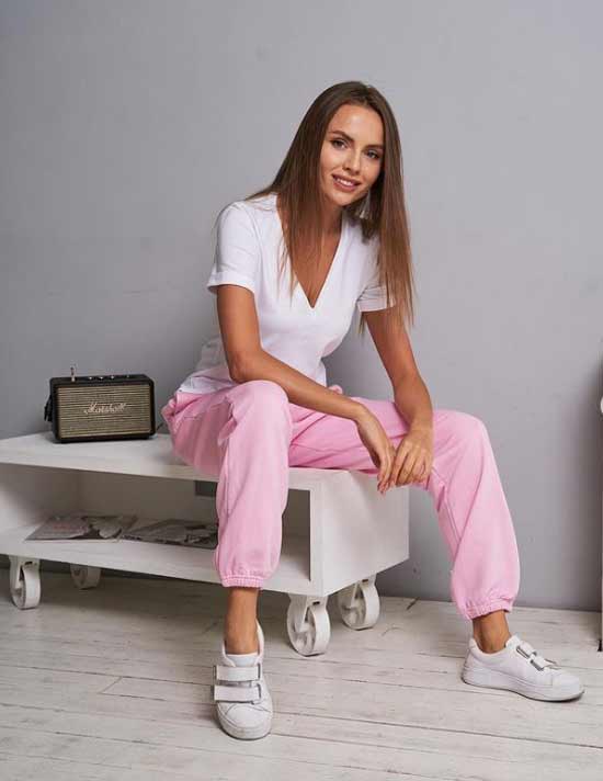 Pantalon de jogging rose