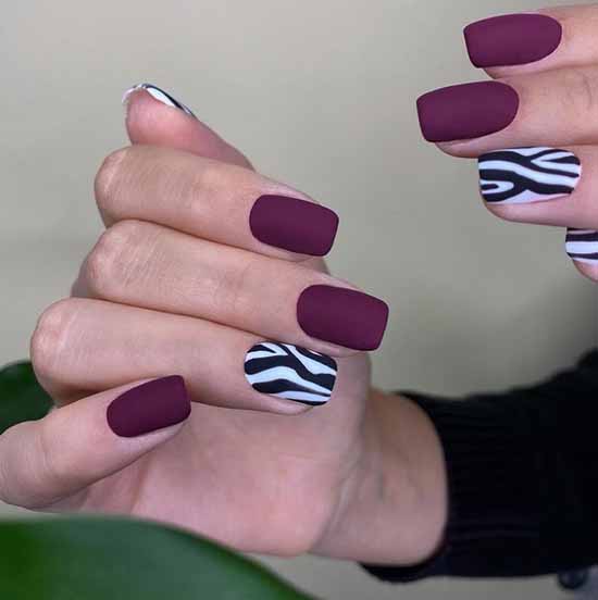 Manicure with a design on one nail: new items in the photo