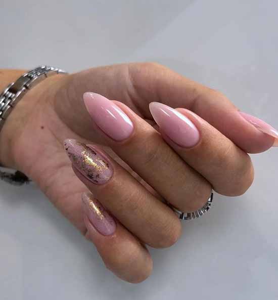 Manicure with a design on one nail: new items in the photo