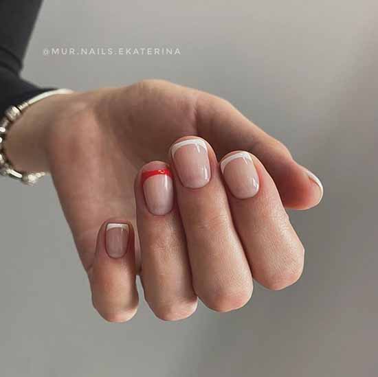 Manicure with a design on one nail: new items in the photo