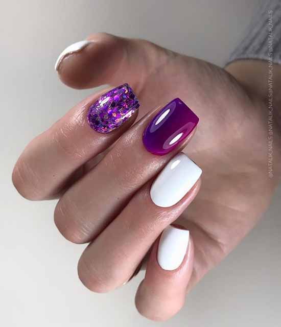 Manicure with a design on one nail: new items in the photo