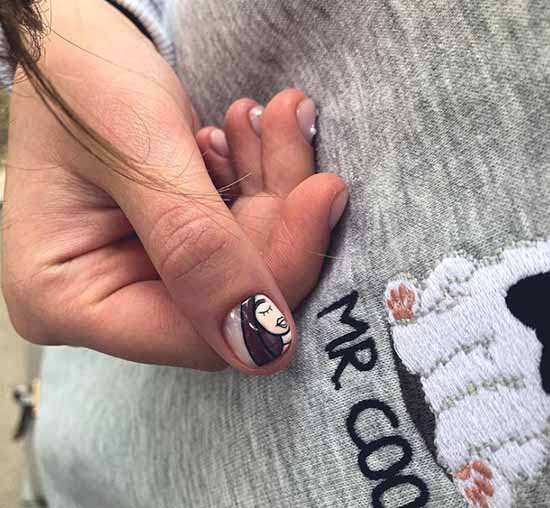 Children's manicure with a pattern