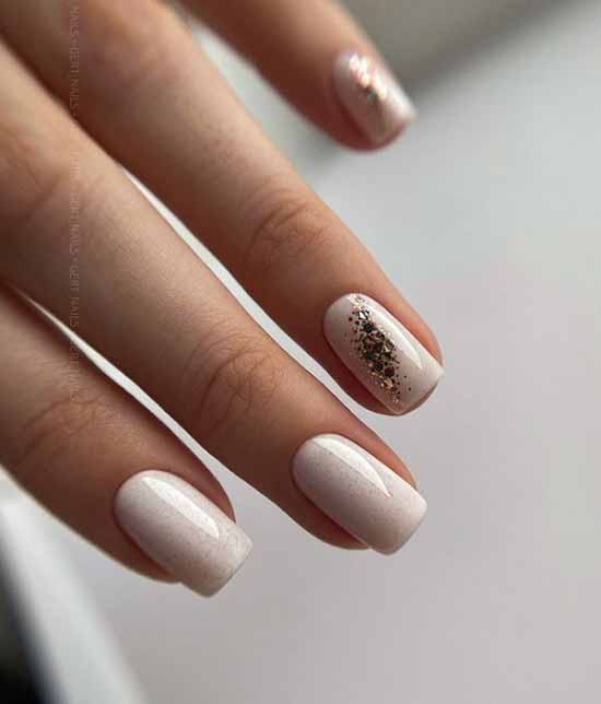 White with gold sequins