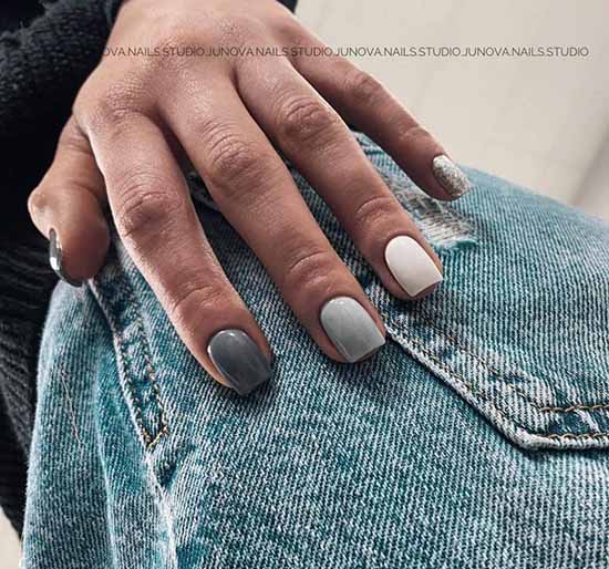 White glitter manicure: beautiful design in the photo, review