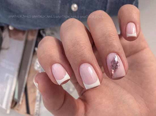 White glitter manicure: beautiful design in the photo, review