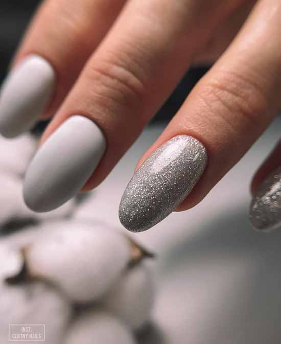 Matte white with glitters