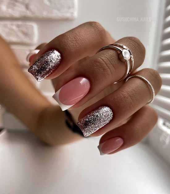 White glitter manicure: beautiful design in the photo, review