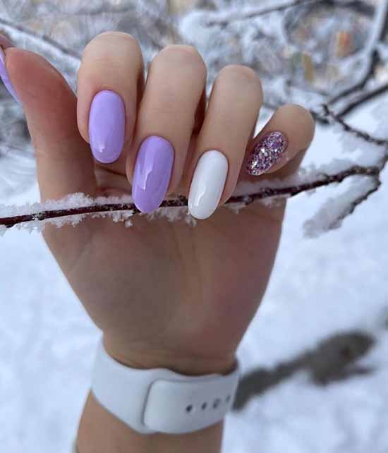 White glitter manicure: beautiful design in the photo, review