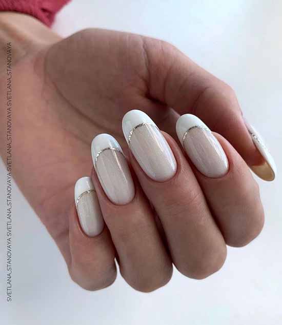 White glitter manicure: beautiful design in the photo, review