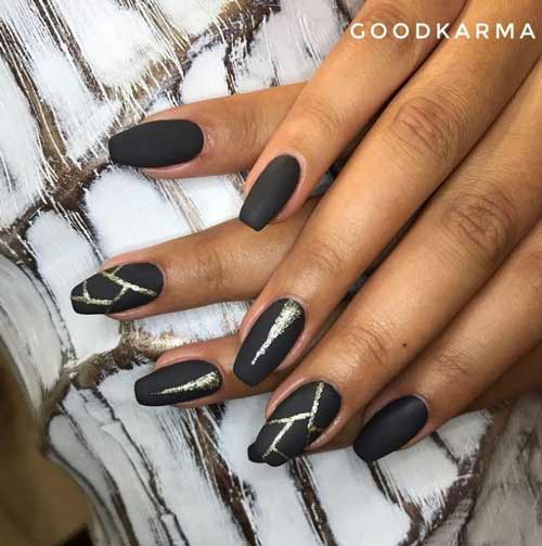 Black long manicure