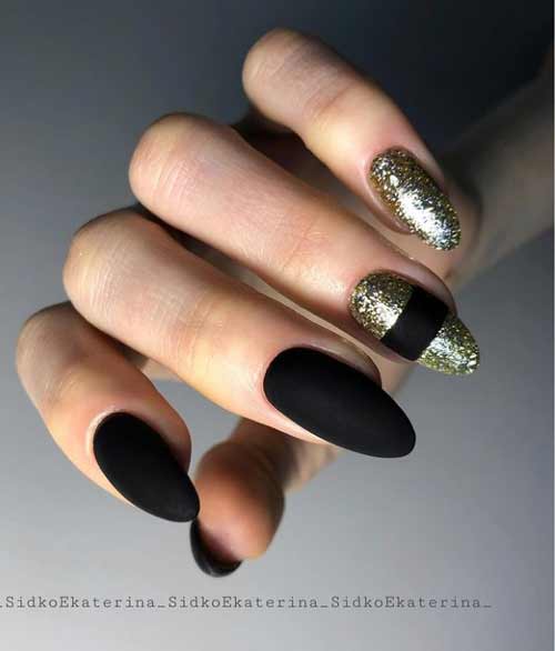 Black matte manicure photo