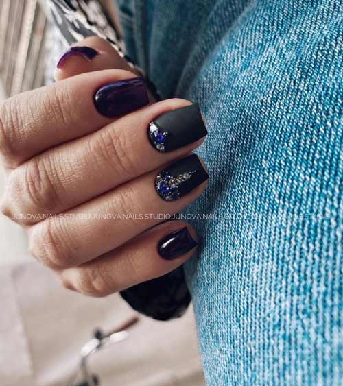 Vernis noir et strass