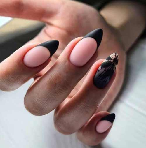 Matte black manicure