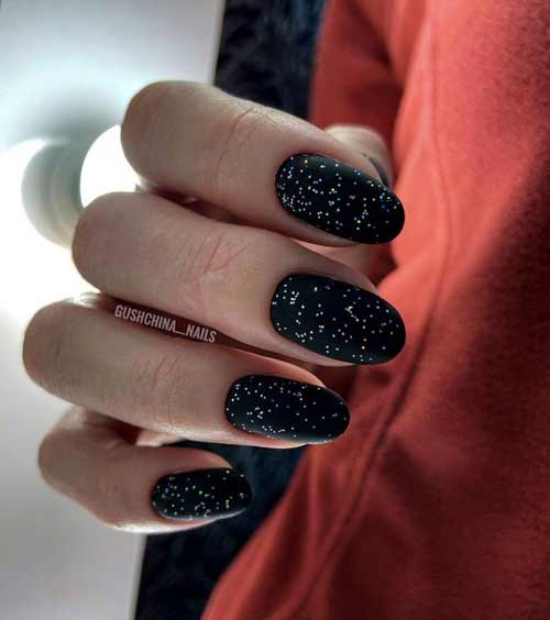 Black solid color with sequins