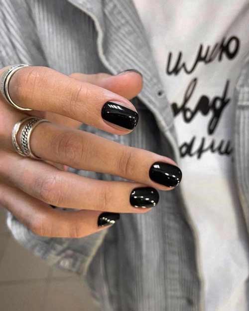 Solid black manicure