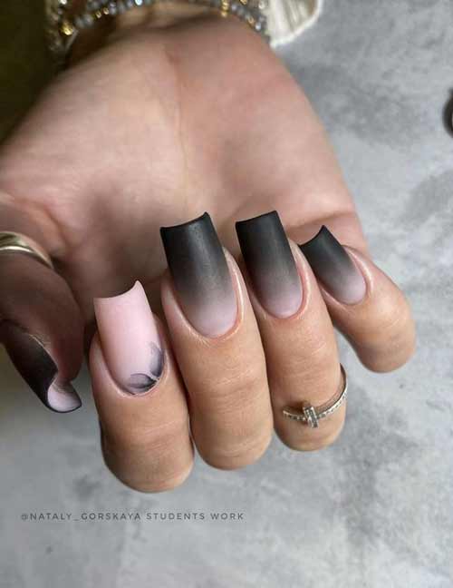 Black ombre manicure photo