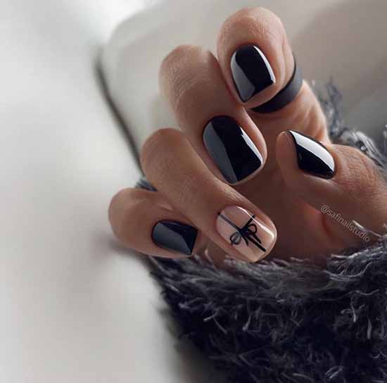 Black nude manicure